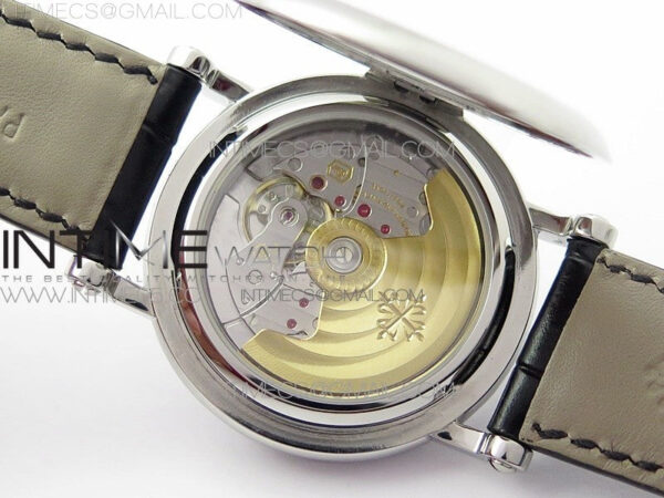 Calatrava 5153G SS ZF 1:1 Best Edition Black textured dial on Black Leather Strap A324CS - Image 25