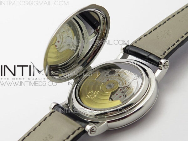 Calatrava 5153G SS ZF 1:1 Best Edition Black textured dial on Black Leather Strap A324CS - Image 27