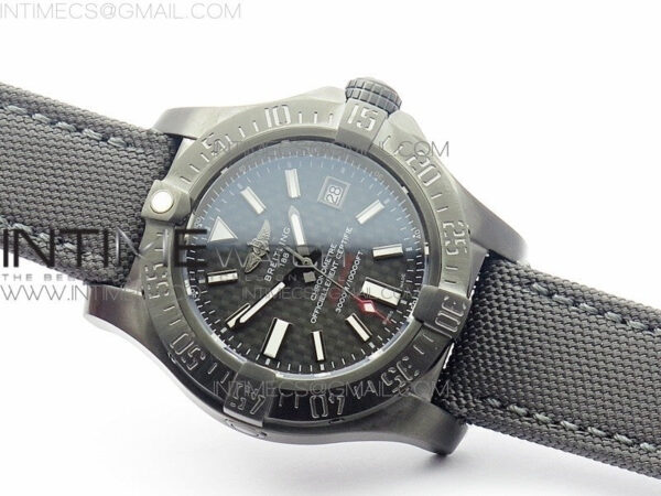 Avenger II Seawolf DLC V2 Best Edition Black CF Dial on Black Strap A2836(Free Brown Leather Strap) - Image 2