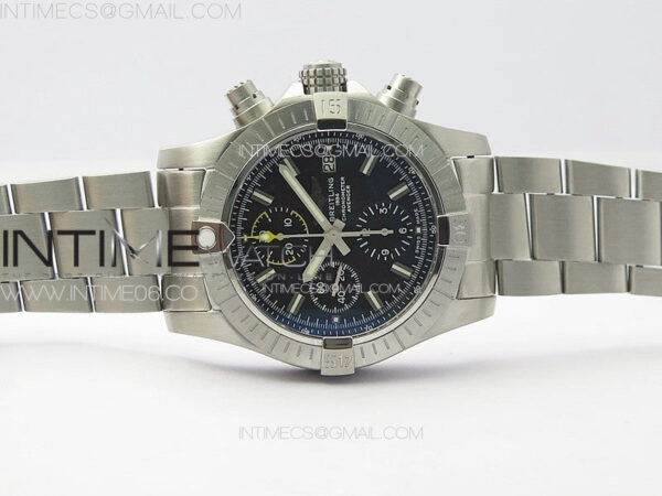 Avenger Chrono SS Yellow Second hand B50 Black Dial on SS Bracelet A7750 - Image 3