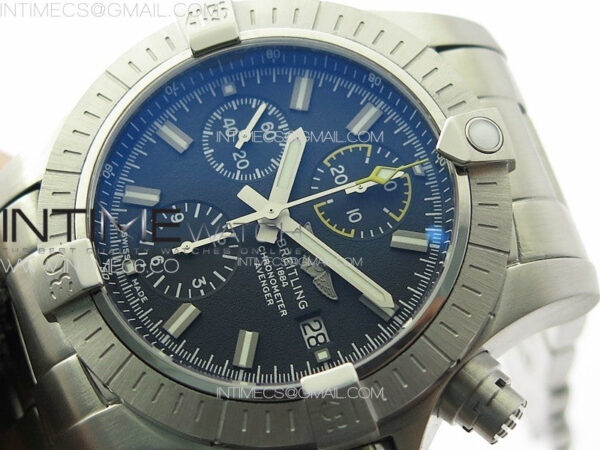 Avenger Chrono SS Yellow Second hand B50 Black Dial on SS Bracelet A7750 - Image 4