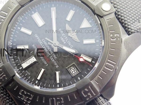 Avenger II Seawolf DLC V2 Best Edition Black CF Dial on Black Strap A2836(Free Brown Leather Strap) - Image 4