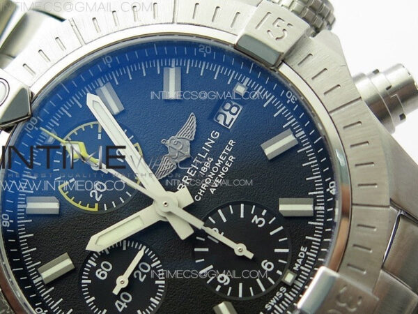 Avenger Chrono SS Yellow Second hand B50 Black Dial on SS Bracelet A7750 - Image 5