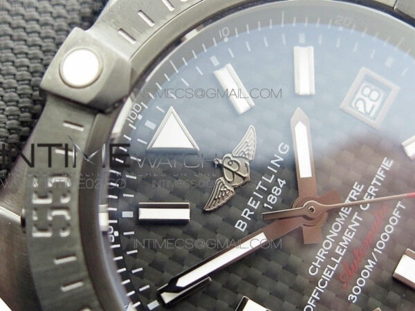 Avenger II Seawolf DLC V2 Best Edition Black CF Dial on Black Strap A2836(Free Brown Leather Strap) - Image 6