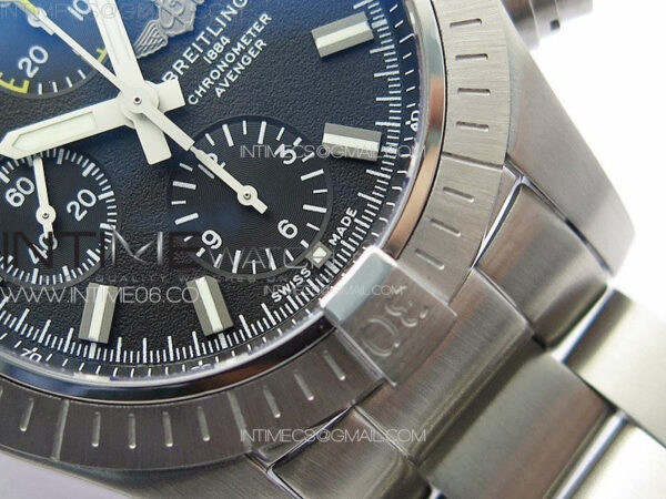 Avenger Chrono SS Yellow Second hand B50 Black Dial on SS Bracelet A7750 - Image 7