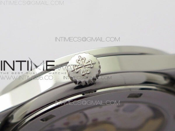 Calatrava 5298P-012 SS T Crystal Bezel ZF 1:1 Best Edition Black Dial on Black Leather Strap A324CS - Image 11