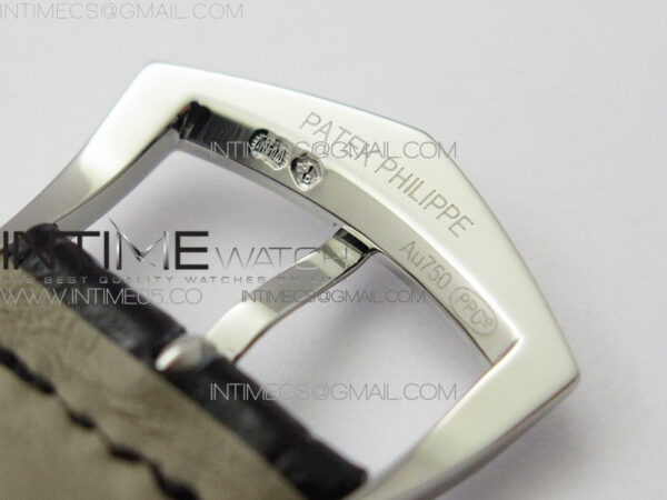 Calatrava 5298P-012 SS T Crystal Bezel ZF 1:1 Best Edition Black Dial on Black Leather Strap A324CS - Image 15