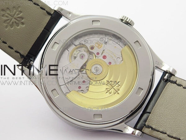 Calatrava 5298P-012 SS T Crystal Bezel ZF 1:1 Best Edition Black Dial on Black Leather Strap A324CS - Image 20