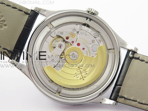 Calatrava 5298P-012 SS T Crystal Bezel ZF 1:1 Best Edition Black Dial on Black Leather Strap A324CS - Image 24
