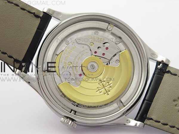 Calatrava 5298P-012 SS T Crystal Bezel ZF 1:1 Best Edition Black Dial on Black Leather Strap A324CS - Image 25
