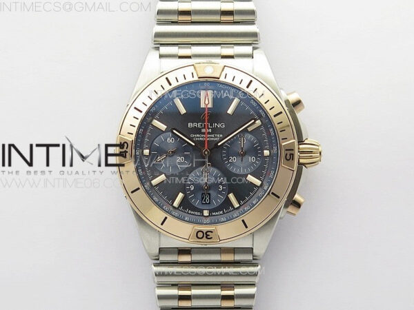 Chronomat B01 42mm SS/RG TF 1:1 Best Edition Blue Dial on SS Bracelet A7750
