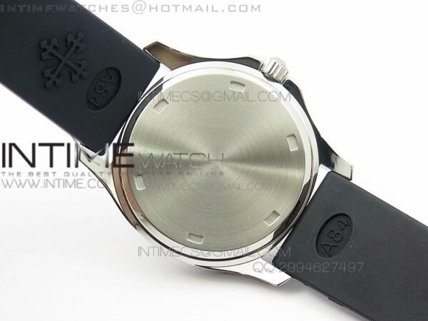 Aquanaut Jumbo SS 1:1 Best Edition Black Dial on Black Rubber Strap Ronda Quartz - Image 2