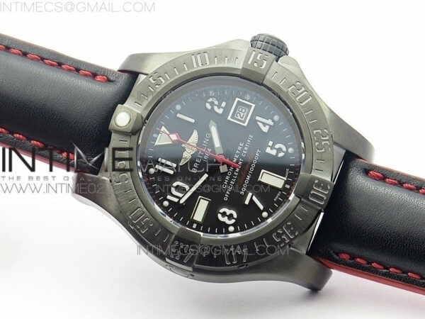 Avenger II Seawolf DLC V2 Best Edition Black Dial Numeral Markers Red Second Hand on Black Strap A2836(Free Brown Leather Strap - Image 2