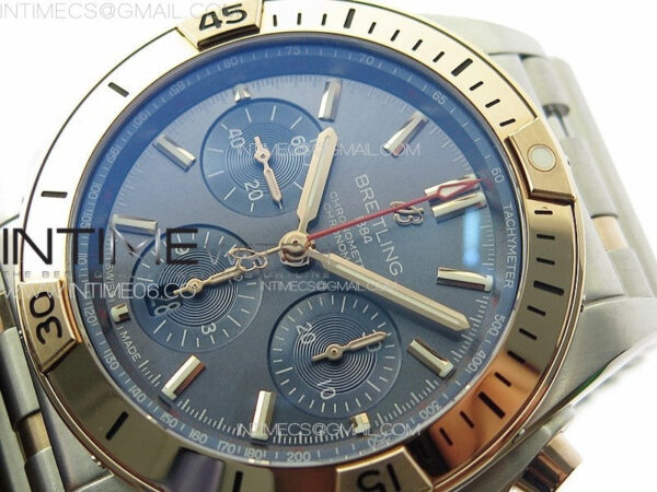 Chronomat B01 42mm SS/RG TF 1:1 Best Edition Blue Dial on SS Bracelet A7750 - Image 4