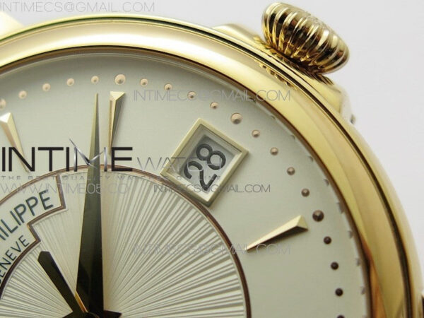 Calatrava 5153G-010 RG ZF 1:1 Best Edition White textured dial on Brown Leather Strap A324CS - Image 5