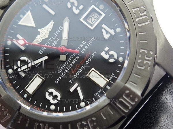 Avenger II Seawolf DLC V2 Best Edition Black Dial Numeral Markers Red Second Hand on Black Strap A2836(Free Brown Leather Strap - Image 5