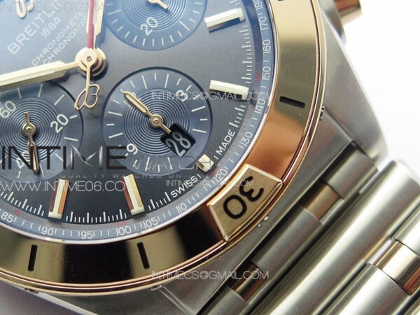 Chronomat B01 42mm SS/RG TF 1:1 Best Edition Blue Dial on SS Bracelet A7750 - Image 6