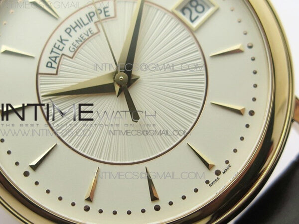 Calatrava 5153G-010 RG ZF 1:1 Best Edition White textured dial on Brown Leather Strap A324CS - Image 6
