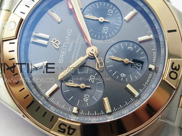 Chronomat B01 42mm SS/RG TF 1:1 Best Edition Blue Dial on SS Bracelet A7750 - Image 7