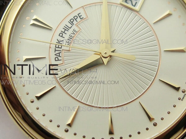 Calatrava 5153G-010 RG ZF 1:1 Best Edition White textured dial on Brown Leather Strap A324CS - Image 8
