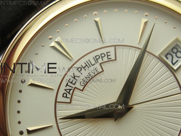 Calatrava 5153G-010 RG ZF 1:1 Best Edition White textured dial on Brown Leather Strap A324CS - Image 9