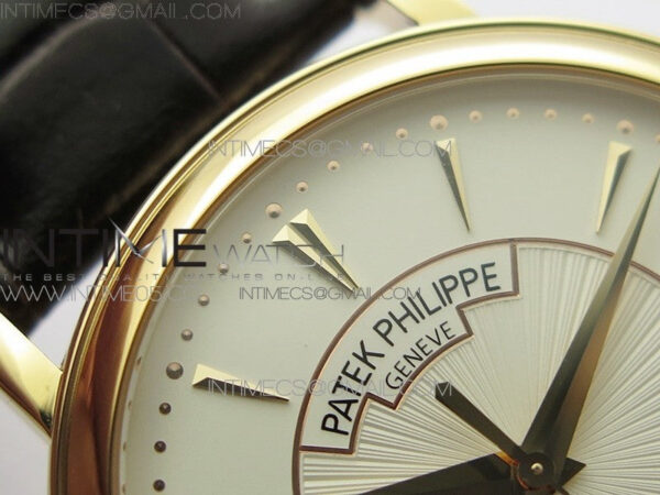 Calatrava 5153G-010 RG ZF 1:1 Best Edition White textured dial on Brown Leather Strap A324CS - Image 10
