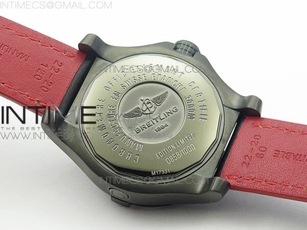 Avenger II Seawolf DLC V2 Best Edition Black Dial Numeral Markers Red Second Hand on Black Strap A2836(Free Brown Leather Strap - Image 11