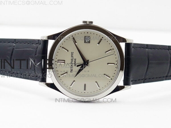 Calatrava 5296G SS ZF 1:1 Best Edition Ivory Dial On Black Leather Strap 324CS (Free box) - Image 3