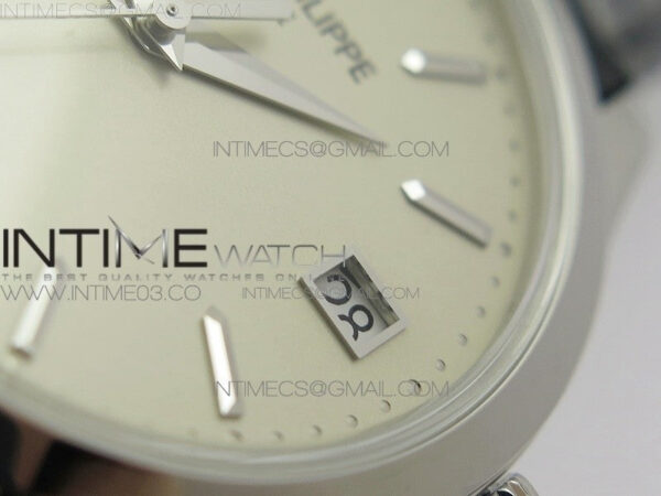 Calatrava 5296G SS ZF 1:1 Best Edition Ivory Dial On Black Leather Strap 324CS (Free box) - Image 6