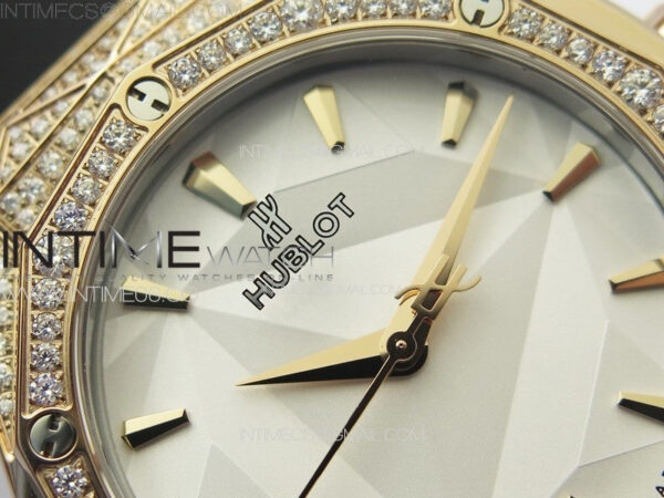 Classic Fusion Orlinski SS Full Real Diamonds RG B50F 1:1 Best Edition White Faceted Dial on Black Rubber Strap A2892 - Image 7