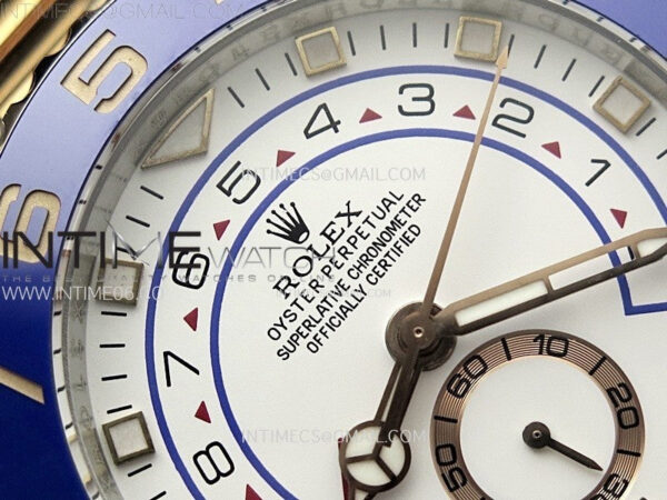 YachtMaster II 116681 Blue Ceramic Bezel SS/RG KF 1:1 Best Edition White Dial on Bracelet A7750 - Image 7