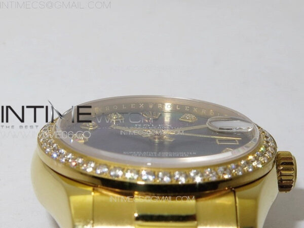 DateJust 31mm YG/Crystals Bezel APSF Best Edition Blue MOP Dial Crystals Markers on President Bracelet A2824 - Image 9