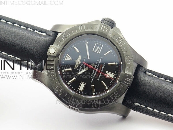 Avenger II Seawolf DLC V2 Best Edition Black Dial Stick Markers Red Second Hand on Black Strap A2836 (Free Brown Leather Strap) - Image 2