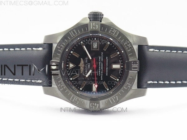 Avenger II Seawolf DLC V2 Best Edition Black Dial Stick Markers Red Second Hand on Black Strap A2836 (Free Brown Leather Strap) - Image 3