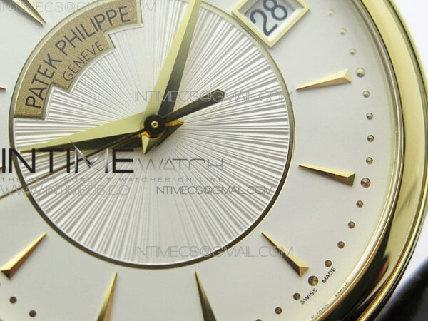 Calatrava 5153G-010 YG ZF 1:1 Best Edition White textured dial on Brown Leather Strap A324CS - Image 5