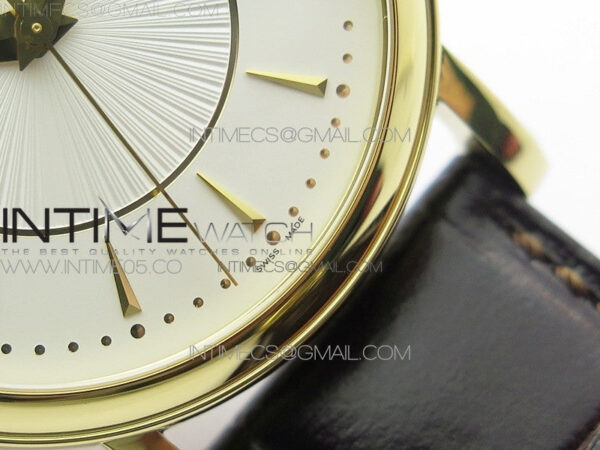 Calatrava 5153G-010 YG ZF 1:1 Best Edition White textured dial on Brown Leather Strap A324CS - Image 6