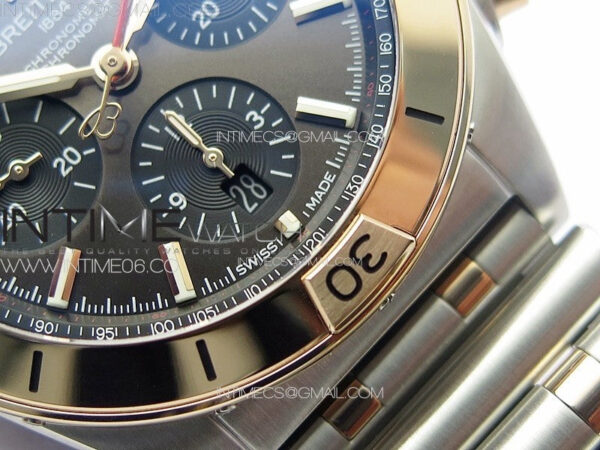 Chronomat B01 42mm SS/RG TF 1:1 Best Edition Gray Dial on SS Bracelet A7750 - Image 7