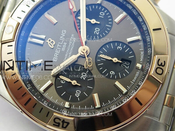 Chronomat B01 42mm SS/RG TF 1:1 Best Edition Gray Dial on SS Bracelet A7750 - Image 8