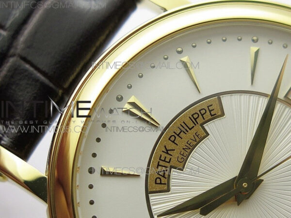 Calatrava 5153G-010 YG ZF 1:1 Best Edition White textured dial on Brown Leather Strap A324CS - Image 9