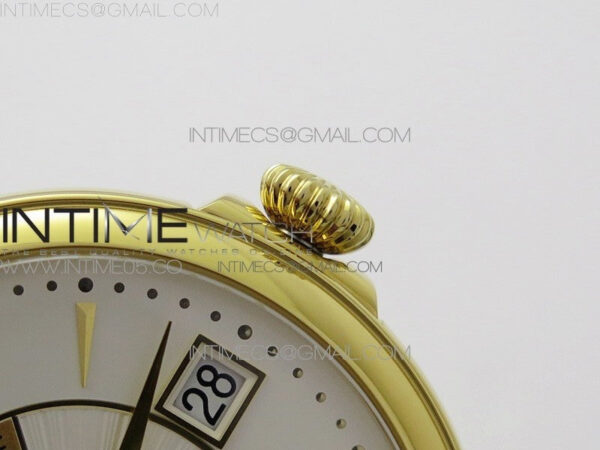 Calatrava 5153G-010 YG ZF 1:1 Best Edition White textured dial on Brown Leather Strap A324CS - Image 10
