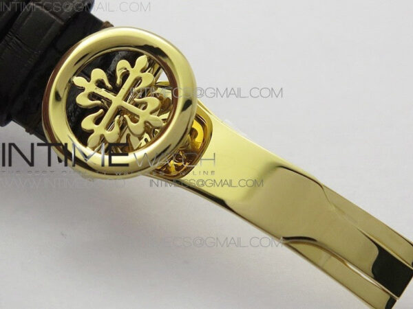 Calatrava 5153G-010 YG ZF 1:1 Best Edition White textured dial on Brown Leather Strap A324CS - Image 14
