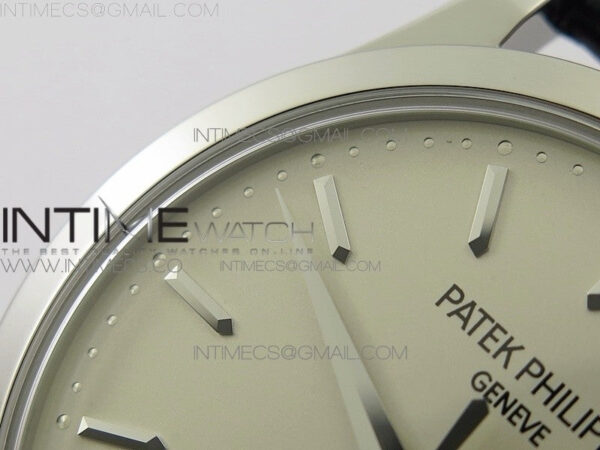 Calatrava 5296G SS ZF 1:1 Best Edition Ivory Dial On Black Leather Strap 324CS (Free box) - Image 11