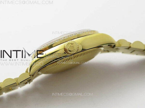 DateJust 31mm YG/Crystals Bezel APSF Best Edition Blue MOP Dial Crystals Markers on President Bracelet A2824 - Image 11