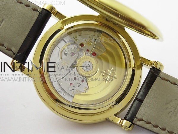 Calatrava 5153G-010 YG ZF 1:1 Best Edition White textured dial on Brown Leather Strap A324CS - Image 20