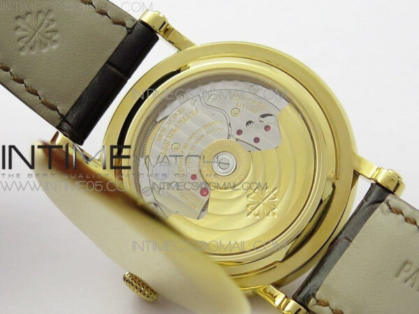 Calatrava 5153G-010 YG ZF 1:1 Best Edition White textured dial on Brown Leather Strap A324CS - Image 21