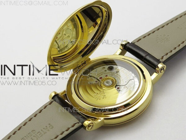 Calatrava 5153G-010 YG ZF 1:1 Best Edition White textured dial on Brown Leather Strap A324CS - Image 23