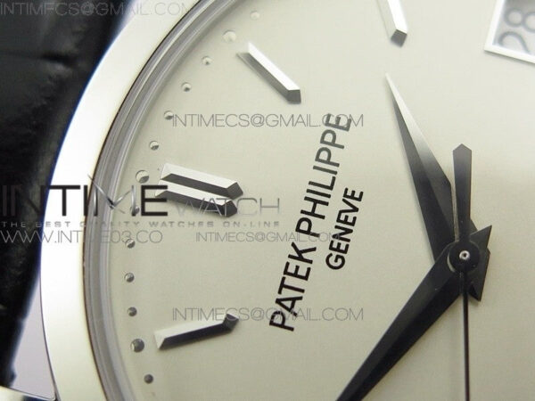 Calatrava 5296G SS ZF 1:1 Best Edition Ivory Dial On Black Leather Strap 324CS (Free box) - Image 12