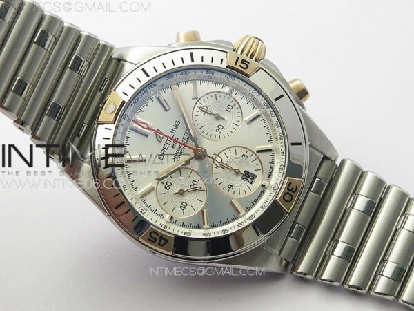 Chronomat B01 42mm SS/RG TF 1:1 Best Edition Silver Dial on SS Bracelet A7750 - Image 2