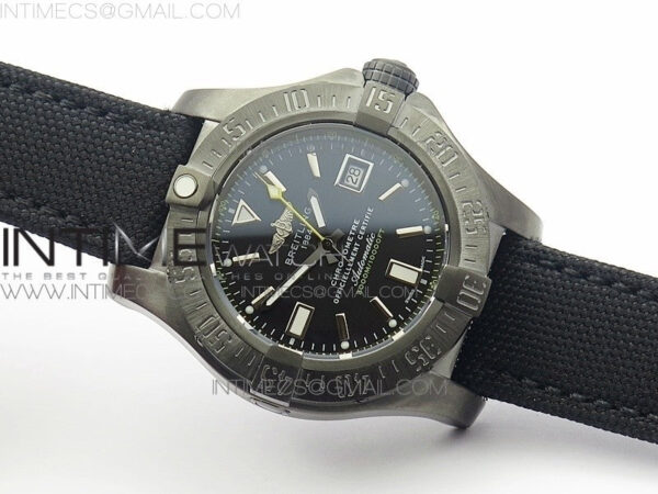 Avenger II Seawolf DLC V2 Best Black Dial Stick Markers Yellow Second Hand on Black Strap A2836 (Free Brown Leather Strap) - Image 2
