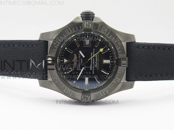 Avenger II Seawolf DLC V2 Best Black Dial Stick Markers Yellow Second Hand on Black Strap A2836 (Free Brown Leather Strap) - Image 3